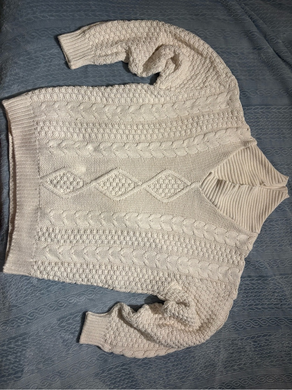 Northern Reflections Cream Cable Knit Turtleneck Sweater